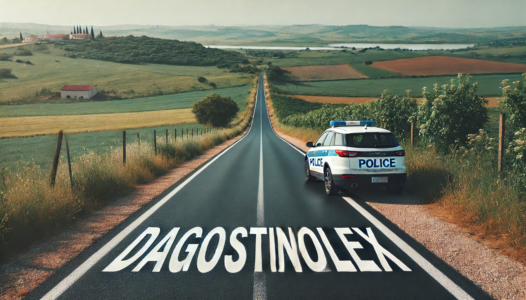 Codice della Strada: immagine di una strada extraurbana con pattuglia della polizia e scritta "DAGOSTINOLEX", dedicata all’assistenza legale per incidenti stradali, alcol, stupefacenti e tasso alcolemico a Roma.